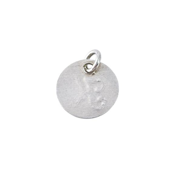 Vintage Sterling Silver 925 | Round "K" Letter Disk Charm - Picture 5 of 7
